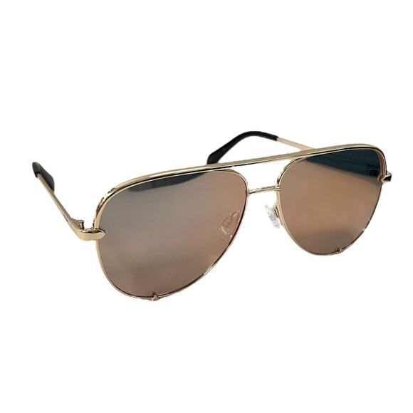 Quay Australia High Key Aviator Sunglasses Gold Polarized main image 5